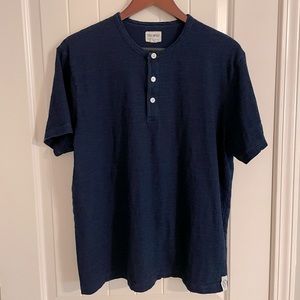 Todd Snyder Indigo Short Sleeve Non Slub Henley in Indigo